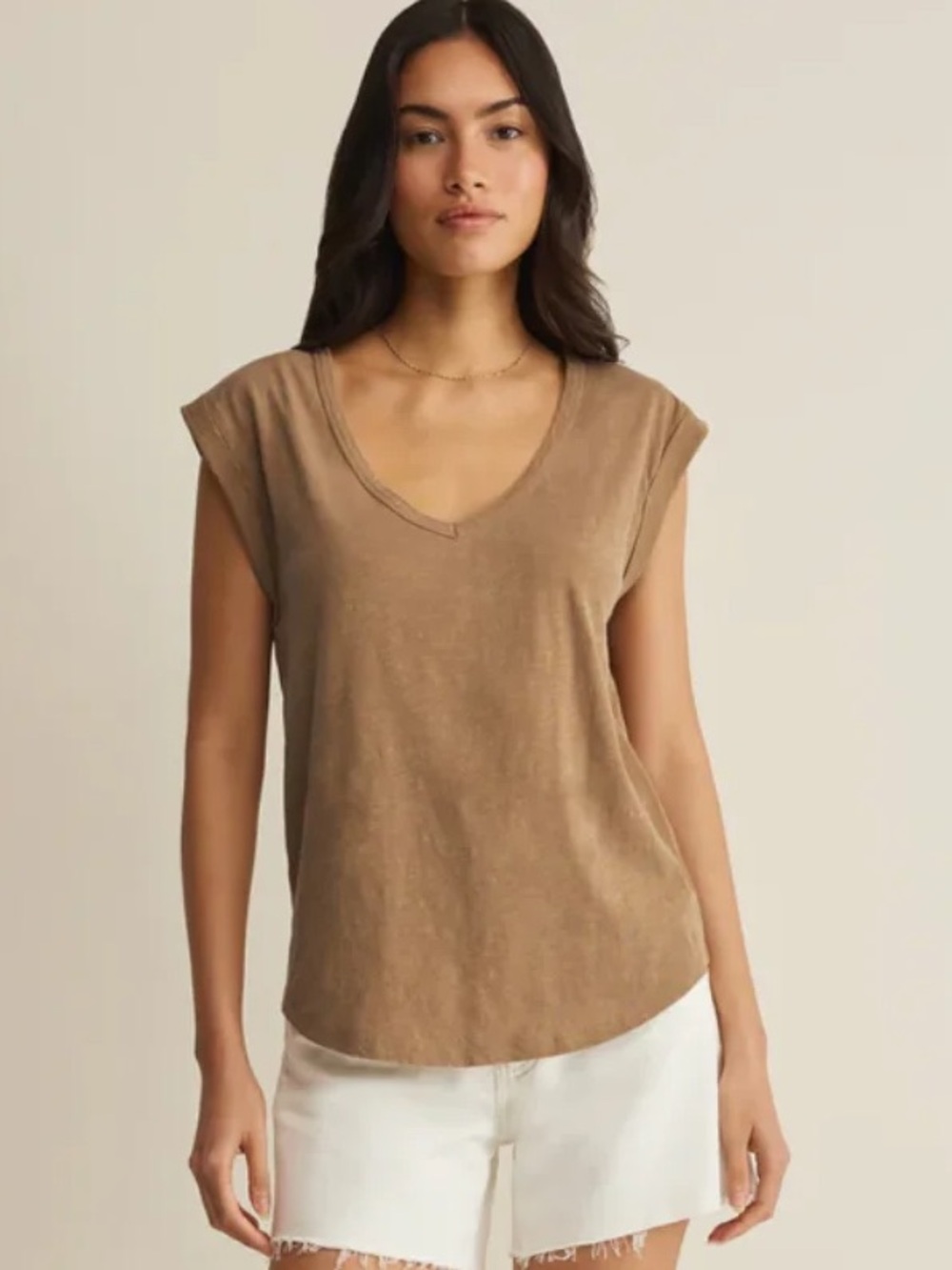 Z Supply - Per Diem V-Neck Tee cap sleeve medium